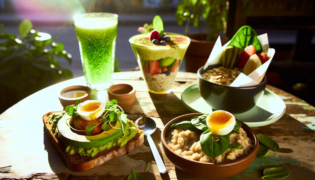 terveellisiä aamiaisvalintoja saatavilla