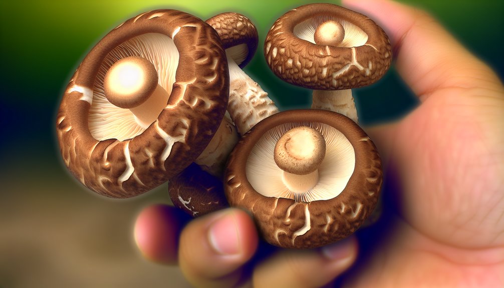 tuoreet ruskeat keskikokoiset shiitaket