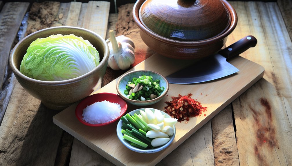 kimchin ainekset ja välineet