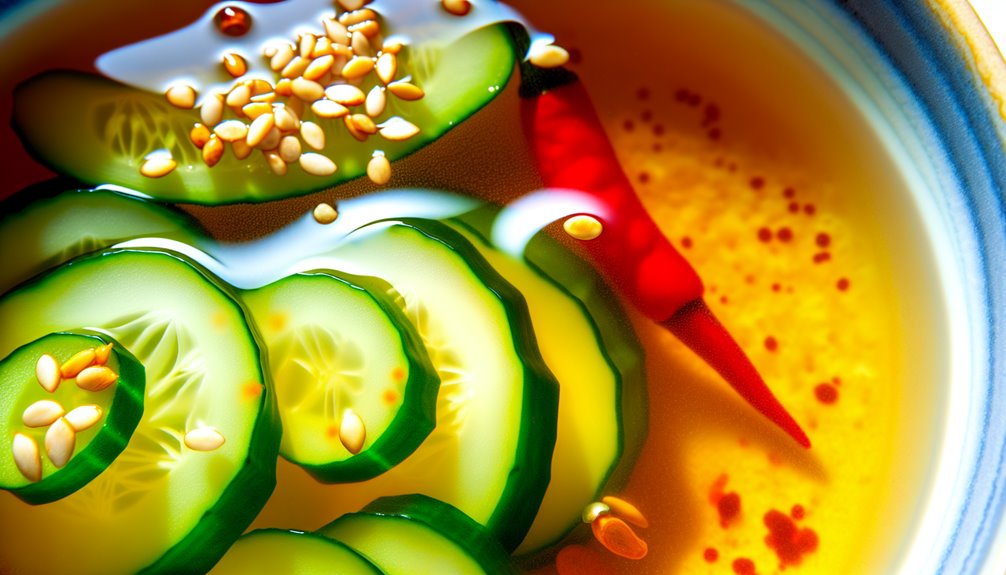 mirinissä marinoidut rapeat kurkkulohkot