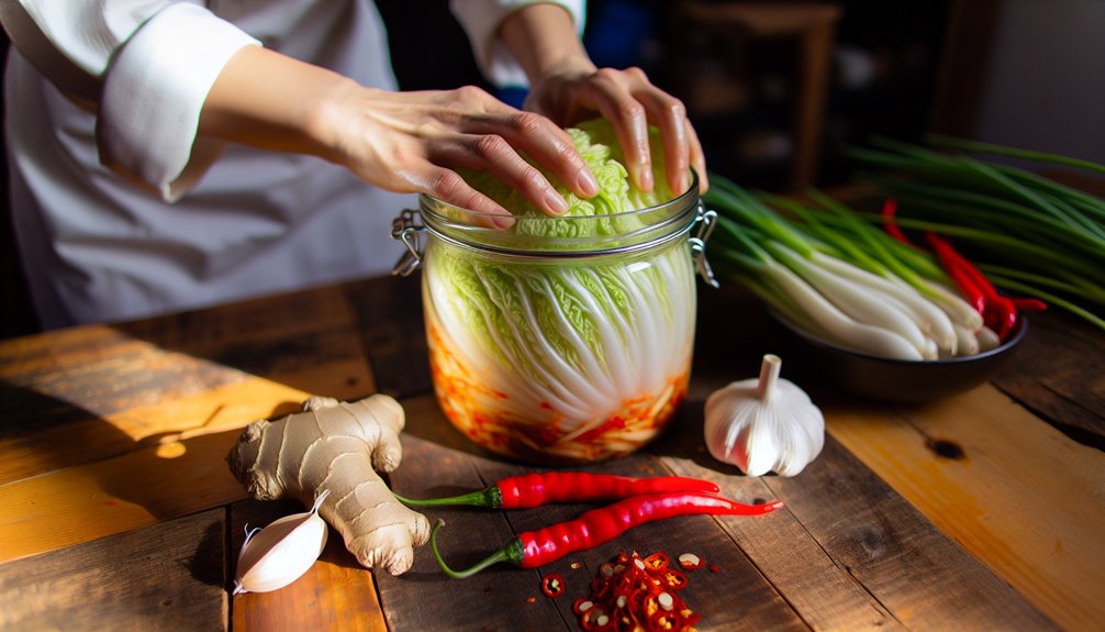 yksinkertainen kotitekoinen kimchin käymisprosessi