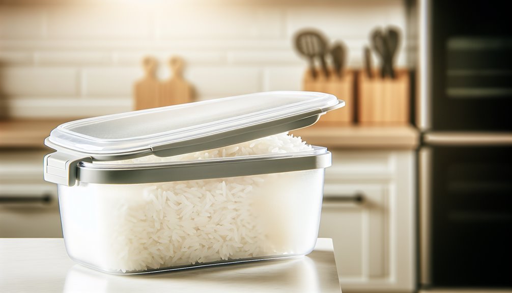 säilytä keitetty riisi ilmatiiviisti